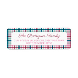 Julskvällen Teal Magenta Returadress Etikett