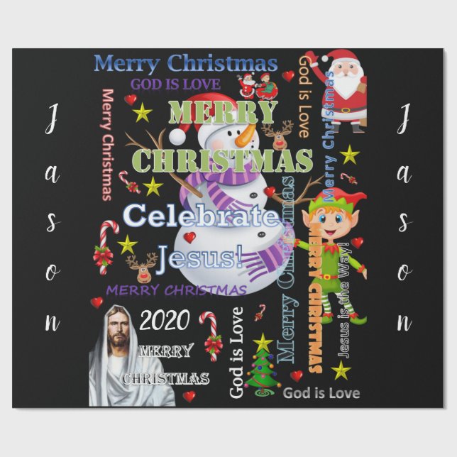 Julskvällning Papper Jesus Santa 2020 Presentpapper (Platt)