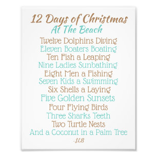 Julskylt 12 dagar jul i Beach Fototryck