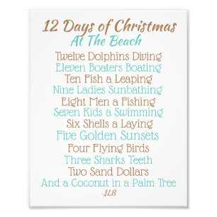 Julskylt 12 dagar jul i Beach Fototryck