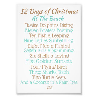 Julskylt 12 juldagar i stranden fototryck