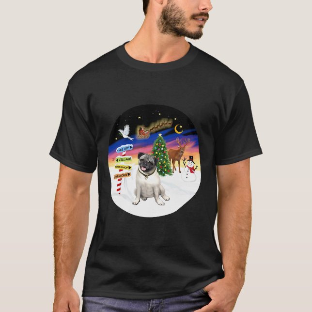 Julskyltar med en Pug 805 T Shirt (Framsida)