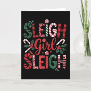 Julsläd Girl släde Roligt Litet Kvinnors Retro Jul Kort