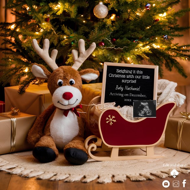 Julsläde Graviditetsannonsering Inbjudningar (Skapare uppladdad)