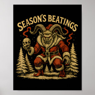 Julslagsmål Krampus Tomte Gotisk Högtid Hor Poster