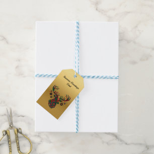 Julslaktig hjort - Anpassad presenttagg Presentetikett