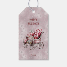 Julsleigh med Helgdag Gift-Märkre Presentetikett