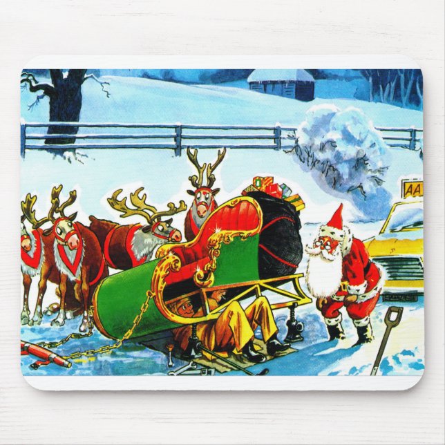 Julsleigh och renar musmatta (Framsidan)