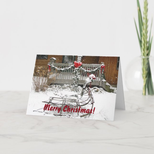 Julsleighen noterar kortet helgkort (Framsida)