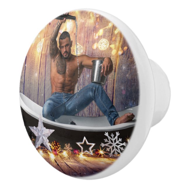 JulslipperyJoe silver guld stjärnor ljus blöt Knopp (Höger)