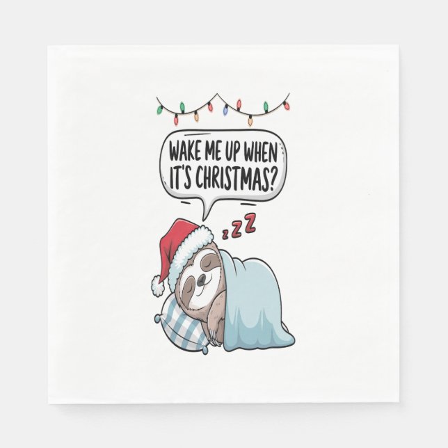 Julsloth sovande semester pappersservett (Framsidan)