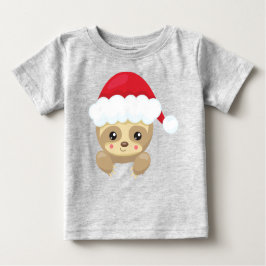 Julslott, Cute Sloth, Santa Hat, Julafton T Shirt