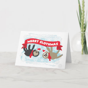 Julslott - Merry Slothmas Helgkort