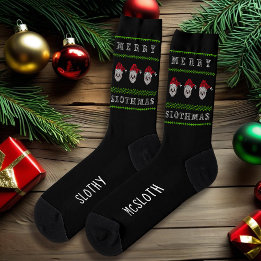 Julslottet Merry Slothmas Funny Festive Socks