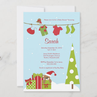 Julslutning Pojke Shower Inbjudan