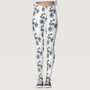 Julsmyckena Träd blå Måne Leggings