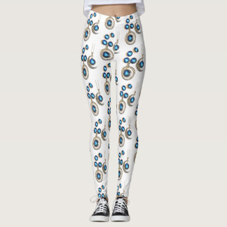 Julsmyckena Träd blå Måne Leggings