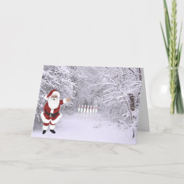 Julsnöbowling Helgkort (Framsida)