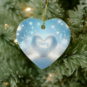 Julsnöflake Hearts Julgransprydnad Keramik