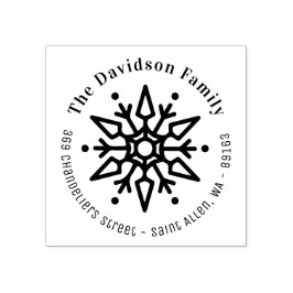 Julsnöflake Modern Returadress Stämpel