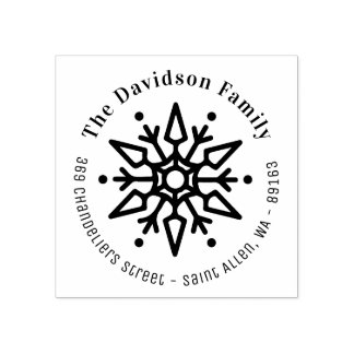 Julsnöflake Modern Returadress Stämpel