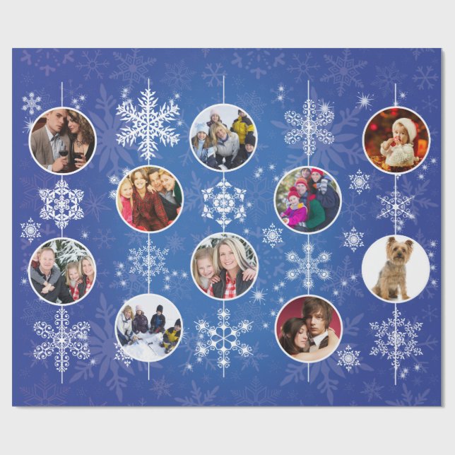 Julsnöflingor 10 favorit- familjfoto presentpapper (Platt)