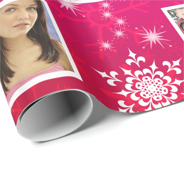 Julsnöflingor 15 favorit- familjfoto presentpapper (Rullad Hörn)