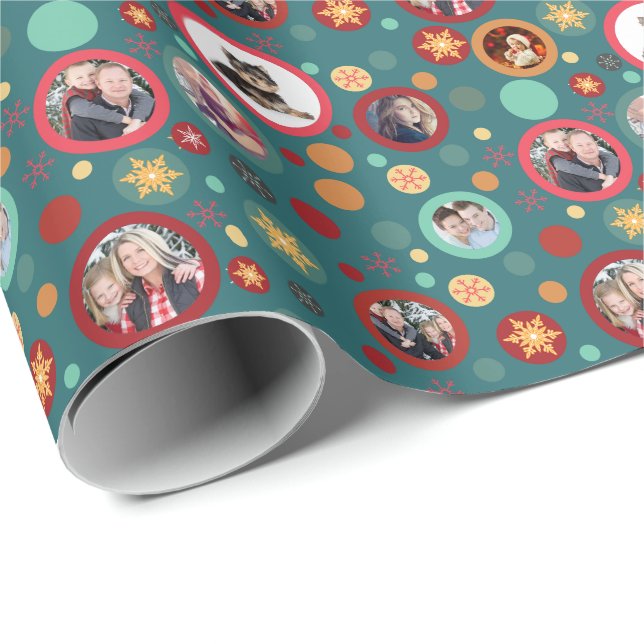 Julsnöflingor 8 favorit- familjfoto presentpapper (Rullad Hörn)