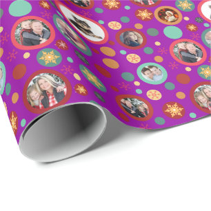 Julsnöflingor 8 purpurfärgade familjfoto presentpapper