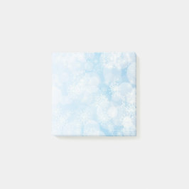 Julsnöflingor på en blå bakgrund post-it block
