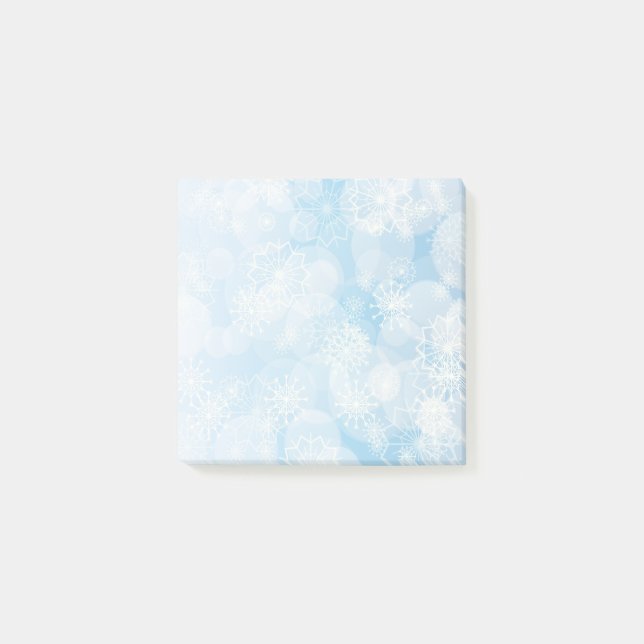 Julsnöflingor på en blå bakgrund post-it block (Framsida)