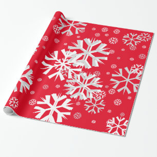 Julsnöflingor Wrapping Papper-Red Presentpapper
