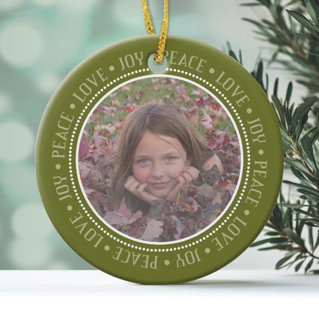 Julsnöflummel: Foto på Dubblan Julgransprydnad Keramik (Personalized Photo Ornament)
