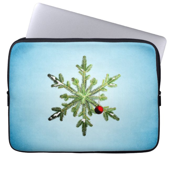Julsnöflummel - Snyggt Vinter-Helgdagar Laptop Sleeve (Framsidan)