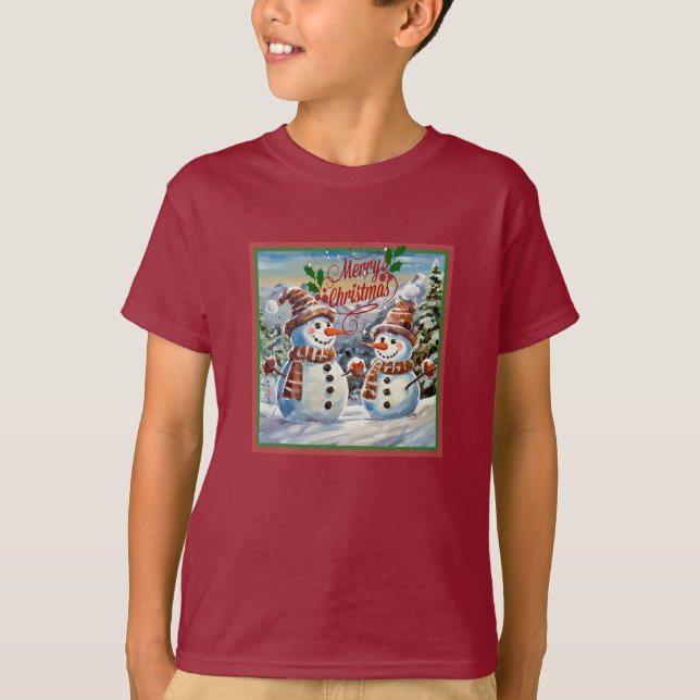 JulSnögubbar, God jul. T Shirt (Framsida)