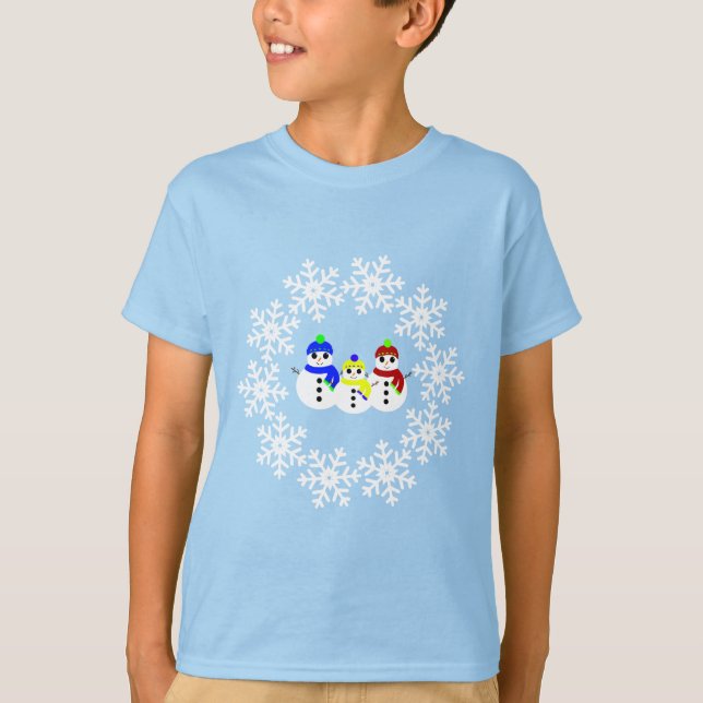 JulSnögubbar Kids T-Shirt (Framsida)