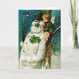 Julsnögubbe med Shamrocks Helgkort