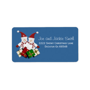 Julsnögubbeadressetiketter Adressetikett