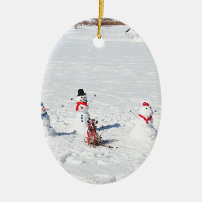 Julsnögubbear Julgransprydnad Keramik (Framsidan)