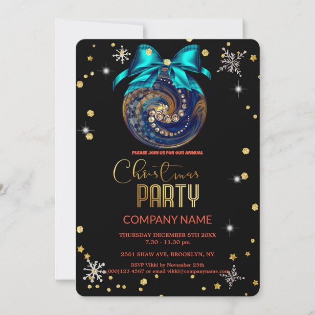 Julsnowflakdiamanter Inbjudningar (Framsida)