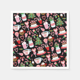 Julsöarna Candy cane Mönster Pappersservett