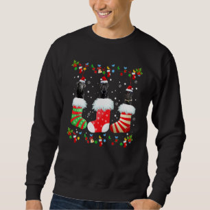 Julsockel Ljus Santa Svart lab Labrador Do Lång Ärmad Tröja