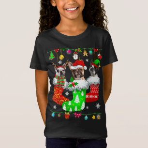 Julsockel Pajama Fransk Bulldog Hund Puppy Lo T Shirt