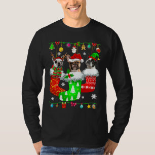 Julsockel Pajama Fransk Bulldog Hund Puppy Lo T Shirt