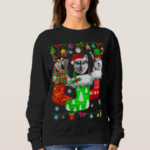 Julsockel Pajama Siberian husky Hund Puppy Lo T Shirt