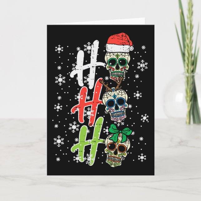 Julsocker Skull Ho Ho Julafton Mexikanskt Manar Wo Kort (Framsida)