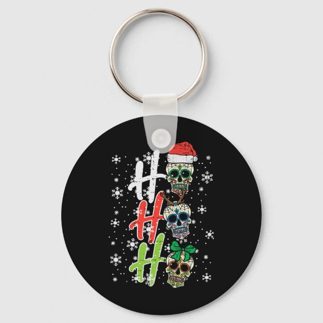 Julsocker Skull Ho Ho Julafton Mexikanskt Manar Wo Nyckelring (Framsida)