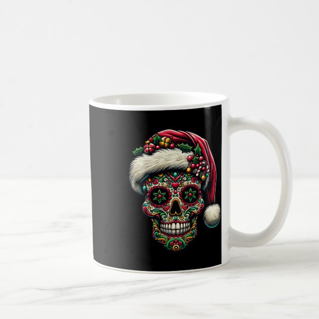 Julsocker Skull Santa Hat Day of the dead Xm Kaffemugg (Höger)