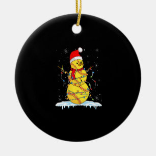 Julsoftball Snögubbe Santa Julafton Ljus för B Julgransprydnad Keramik