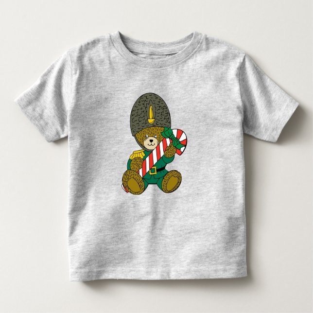 Julsoldat Guard Bear med Candy cane T Shirt (Framsida)